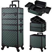 Stagiant Rolling Makeup Train Case Large Storage Cosmetic Trolley 4 In 1 Large Capacity Trolley Makeup Travel Case With Key Swiv