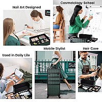 Stagiant Rolling Makeup Train Case Large Storage Cosmetic Trolley 4 In 1 Large Capacity Trolley Makeup Travel Case With Key Swiv