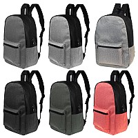 Moda West 24 Pack 17 Inch Wholesale Bulk Backpack For Work School In Assorted Color Perfect For Donations And Giveaways