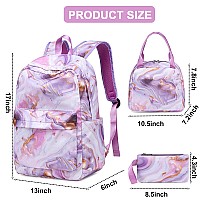 School Backpack For Teens Large Marble Bookbag Lightweight 17 Inch Laptop Bag For Girls Boys Casual High School College