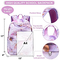 School Backpack For Teens Large Marble Bookbag Lightweight 17 Inch Laptop Bag For Girls Boys Casual High School College