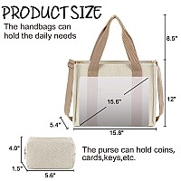 Btoop Tote Bag For Women Work Teacher 156 Inch Canvas Laptop Shoulder Bags Computer Messenger Handbag With Clutch Purse