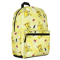 Bioworld Pokemon Pikachu Pokeball Tie Dye 17 Travel Laptop Backpack