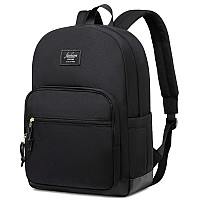 Lovevook Black Backpack For School Lightweight College Laptop Backpack Water Resistant Basic Bookbag Casual Daypack For Travel