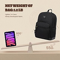 Lovevook Black Backpack For School Lightweight College Laptop Backpack Water Resistant Basic Bookbag Casual Daypack For Travel