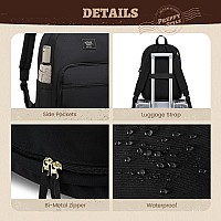 Lovevook Black Backpack For School Lightweight College Laptop Backpack Water Resistant Basic Bookbag Casual Daypack For Travel