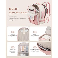 Lovevook Large Travel Backpack For Women Carry On Backpack Flight Approved Pink Cute College Backpack Book Bag Fits 18 Laptop