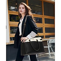 Lovevook Laptop Tote Bag For Women Work Leather Computer Bags For Laptops For Women Vintage Waterproof Laptop Bag Business Bri