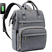 Lovevook Laptop Backpack For Women Quilted Fashion Business Computer Backpacks Travel Bags Purse Doctor Nurse Work Backpack Wit