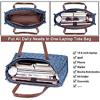 Laptop Tote Bag For Women Work 156 Inch Canvas Shoulder Bags Computer Messenger Purse Teacher Handbag Office Briefcase