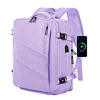 Voesld Travel Backpack For Women Men Carry On Backpack 17 Laptop Backpacks 18144 Inches Airlines Personal Item Bag Purp