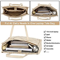 Btoop Tote Bag For Women Work Teacher Tote Bag 156 Inch Laptop Shoulder Bags Handbag Office Briefcase With Clutch Purse