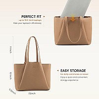 Lovevook Laptop Tote Bag For Women 156 Inch Work Bag Leather Laptop Bag With Clutch Large Capacity Office Purse Computer Brief