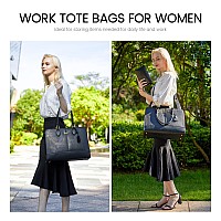 Lovevook Laptop Bag For Women Work Tote Bags 156 Inch Computer Bags For Laptops For Women Purse Large Vintage Pu Leather Wate