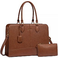 Lovevook Laptop Bag For Women Work Tote Bags 156 Inch Computer Bags For Laptops For Women Purse Large Vintage Pu Leather Wate