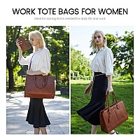 Lovevook Laptop Bag For Women Work Tote Bags 156 Inch Computer Bags For Laptops For Women Purse Large Vintage Pu Leather Wate