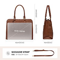 Lovevook Laptop Bag For Women Work Tote Bags 156 Inch Computer Bags For Laptops For Women Purse Large Vintage Pu Leather Wate