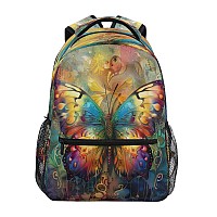 Colorful Butterfly Mysticism Backpack For Girls School Bags Bookbags For Teen Kids Travel Laptop Daypack Bag Laptop Backpacks