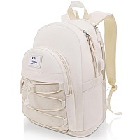 Rjeu School Backpack For Teen Girl154In Laptop Backpack Aesthetic Bookbag For College Student Travelmochila Para Niasbeige