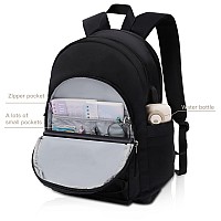 Rjeu Black School Backpack For Teens154In Laptop Backpack Aesthetic Bookbag For Girl Boy College Student Travelmochila Para N