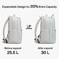 Hanke 17 Inch Expandable Backpack With Luggage Strap Business Travel Laptop Backpack For Women Mens Work Computer Bagpack Fits 1