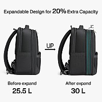 Hanke 17 Inch Expandable Backpack With Luggage Strap Business Travel Laptop Backpack For Women Mens Work Computer Bagpack Fits 1