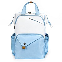 Hap Tim Travel Backpack Carry On Flight Approved Laptop Backpack For School Work Backpack Woman White Blue7651Wb