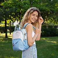 Hap Tim Travel Backpack Carry On Flight Approved Laptop Backpack For School Work Backpack Woman White Blue7651Wb