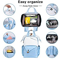 Hap Tim Travel Backpack Carry On Flight Approved Laptop Backpack For School Work Backpack Woman White Blue7651Wb