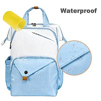 Hap Tim Travel Backpack Carry On Flight Approved Laptop Backpack For School Work Backpack Woman White Blue7651Wb