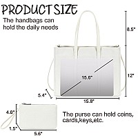 Btoop Tote Bag For Women Work Teacher 156 Inch Canvas Laptop Shoulder Bags Computer Messenger Handbag With Clutch Purse