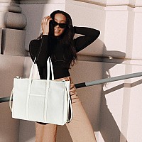 Btoop Tote Bag For Women Work Teacher 156 Inch Canvas Laptop Shoulder Bags Computer Messenger Handbag With Clutch Purse