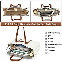 Laptop Tote Bag For Women Work 156 Inch Canvas Shoulder Bags Computer Messenger Purse Teacher Handbag Office Briefcase