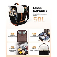 Lovevook Travel Backpack For Women Tsa Carry On Backpack Flight Approved Luggage 50L Water Resistant Personal Item Daypack Lar