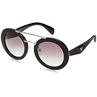 Prada PR 15SS Sunglasses Ornate Black 53mm Grey Gradient