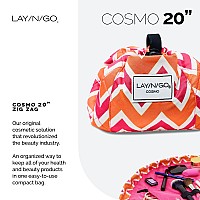 Layngo Cosmo Drawstring Cosmetic Pouch Makeup Bag Organizer Toiletry Bag For Travel Gifts And Daily Use 20 Inch Zigzag