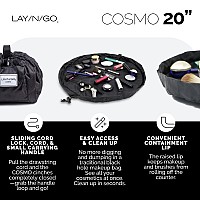 Layngo Cosmo Drawstring Cosmetic Pouch Makeup Bag Organizer Toiletry Bag For Travel Gifts And Daily Use 20 Inch Zigzag