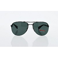 Prada PS56MS Sunglasses - Black Frame, Gray Green, 65mm