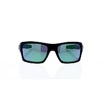 Oakley Turbine Rectangular Sunglasses, Matte Black/Jade, 65mm