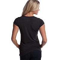 Cariloha Bamboo Scoop Tee for Women - Charcoal, Large