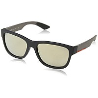 Prada PS03QS DG01C0 Men's Black Rubber Sunglasses 57mm