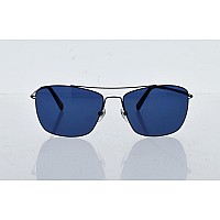 Mont Blanc MB594S Sunglasses, Shiny Gun Metal, Blue Lenses