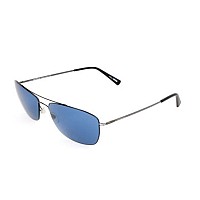 Mont Blanc MB594S Sunglasses, Shiny Gun Metal, Blue Lenses