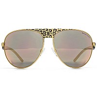 Michael Kors Sadie II Pilot Sunglasses, Black Gold/Leopard