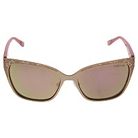 GUESS Matte Rose Gold Sunglasses with Mirror Brown Lenses