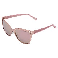 GUESS Matte Rose Gold Sunglasses with Mirror Brown Lenses