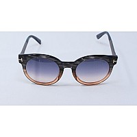 Tom Ford Janina Ombre Round Sunglasses Gray Tortoise O/S