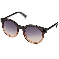 Tom Ford Janina Ombre Round Sunglasses Gray Tortoise O/S