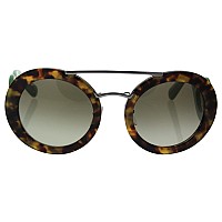 Prada PR13SS Round Sunglasses Brown Green Lens Category 2