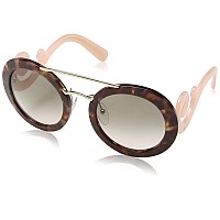 Prada PR13SS Spotted Brown Pink Sunglasses 54mm Gray Lens